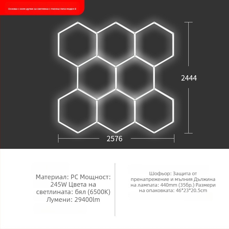 LED лампа за автомивка с пчелна структура, 220V, 6W/20W, водоустойчива, 155 lm/W