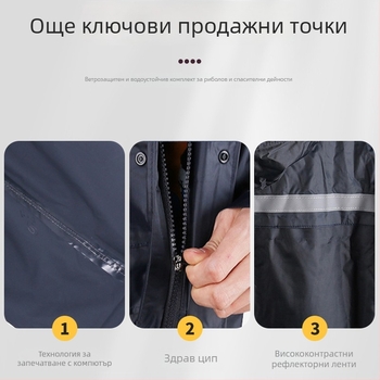 Разделен дъждобран пончо, дебела PVC материя, за възрастни