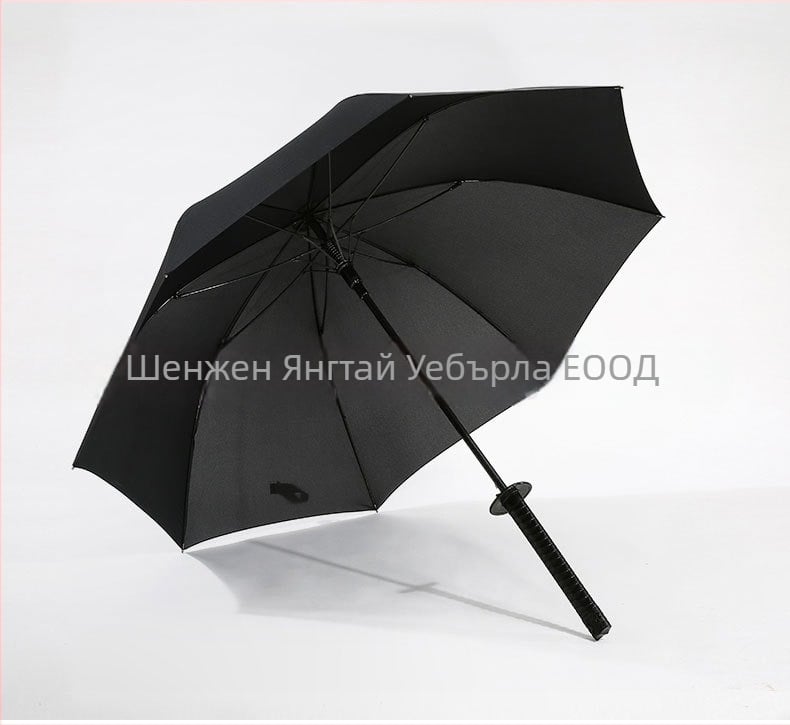 Чадър с дълга дръжка, 8 фибърни пръчки, автоматично отваряне, покривало от полиестер 190T, пластмасова дръжка