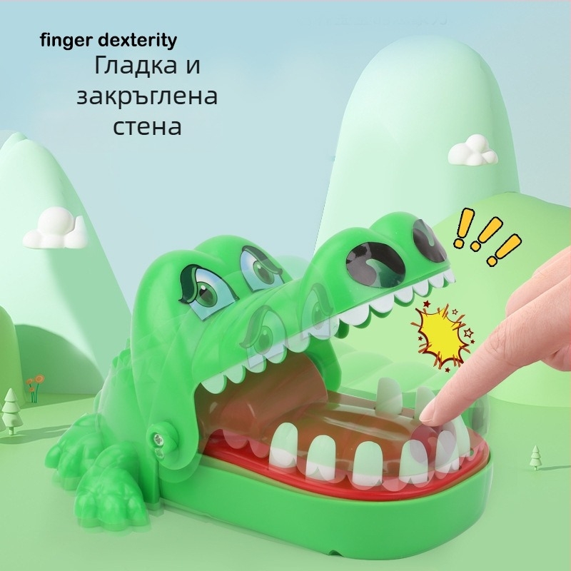 Барова игра с крокодилски зъби - пластмасова играчка, марка Wheat Straw, интерактивна игра за облекчаване на стреса за деца и възрастни, възраст 7–60