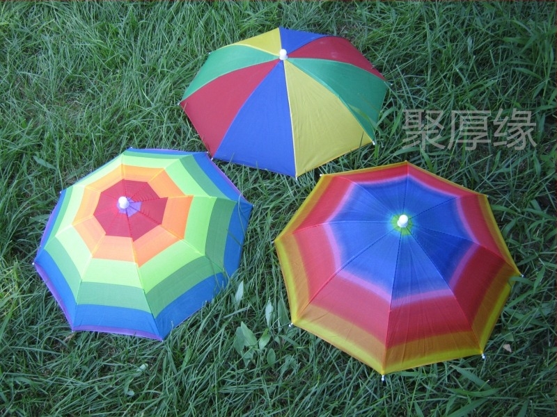 Чадър-шапка с 6 ребра, найлонова тъкан, рамка от сплав, 7 панели, ръчно отваряне