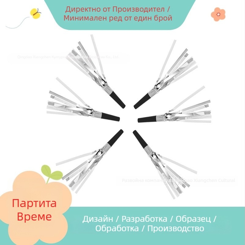Декоративно помпонно аксесоар с тръбовидна форма – пластмасов материал, персонализация по заявка, печат на лого