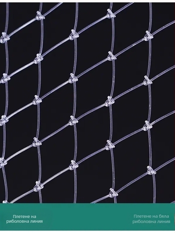 Прозрачна торбичка за риболовна мрежа, тъкана найлонова конструкция, анти заплитане