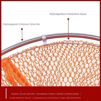Риболовна защитна мрежа, нейлонова лепена мрежа, двойно-кръгъл дизайн, мрежеста чанта — Марка: Fish Arrived