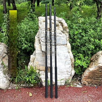 Карбонов прът за мрежа за риболов със пениста дръжка, телескопичен, 2–3 секции