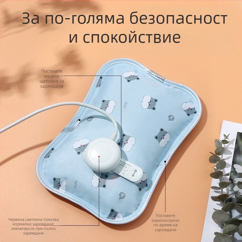 Безжично отопляващи чехли за дом и офис, унисекс чехли с пета, велурен горен слой, гумена подметка, USB отопление