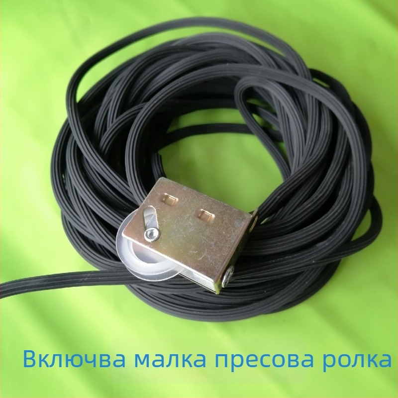 Уплътнителна лента за прозоречна мрежа против комари, куха гума, 4–6 мм, с ролка за притискане