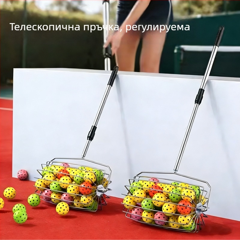 Прибор за събиране на топки за тенис на маса — разтегателен, преносим, неръждаема стомана, марка Hasego