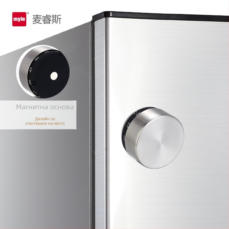 myle кухненски таймер - Механично движение, Стоманен корпус, Цифров дисплей, Кръгла форма, Хронограф функция