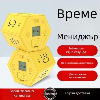 Хексагонален таймер с обратно отброяване и аларма – LED цифров дисплей, батерийно захранване