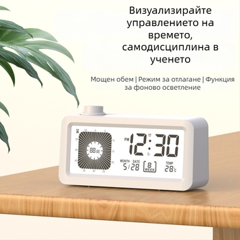 Таймер часовник с двойен дисплей (аналогов + цифров) – термометър, аларма, хронограф, календар
