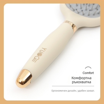 Дамски гребен с въздушна възглавница за масаж на скалпа, кръгла форма, голям плосък гребен за дълга коса и къдрава коса