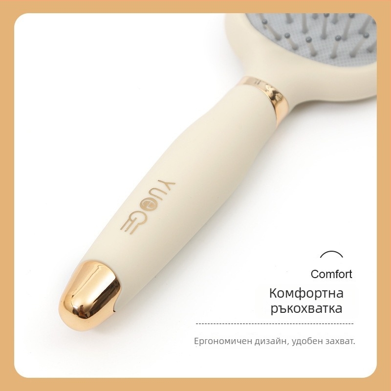 Дамски гребен с въздушна възглавница за масаж на скалпа, кръгла форма, голям плосък гребен за дълга коса и къдрава коса