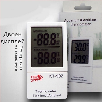 Термометър за аквариум с индуктивен електронен датчик, цифров измервател на водната температура kt-902, пластмасов корпус