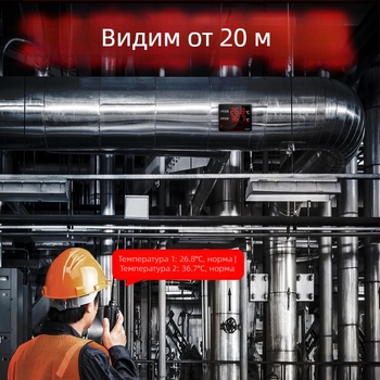 Индустриален дисплей за температура и влажност, голям екран, стенен монтаж, LX935T, резолюция 0.1°, точност на температурата ±0.5°C, точност на влажността ±3%, USB 5V захранване