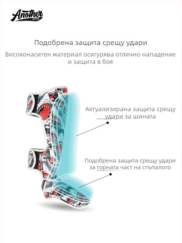 Anotherboxer Протектор за крак за Санда, Таекуондо, ММА и Муай Тай — защита на тибия за юноши и възрастни (Издание 2025)