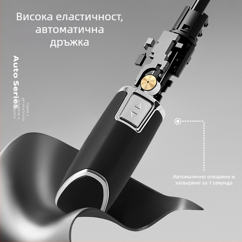 Nossen чадър за мъже с 10 ребра, автоматичен, неразгъващ се, бизнес чадър, ветроустойчив, печат на лого