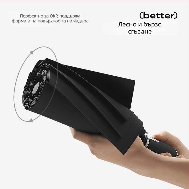 Nossen чадър за мъже с 10 ребра, автоматичен, неразгъващ се, бизнес чадър, ветроустойчив, печат на лого