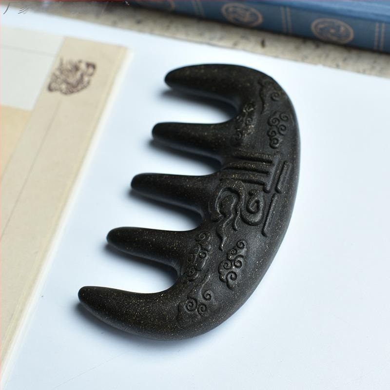 Дървен гребен за растеж на косата с масаж на скалпа, ароматизиран Polygonum multiflorum, против косопад