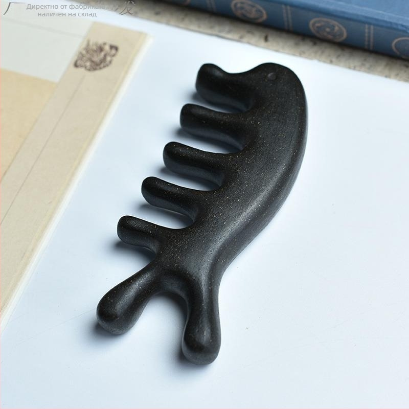 Дървен гребен за растеж на косата с масаж на скалпа, ароматизиран Polygonum multiflorum, против косопад