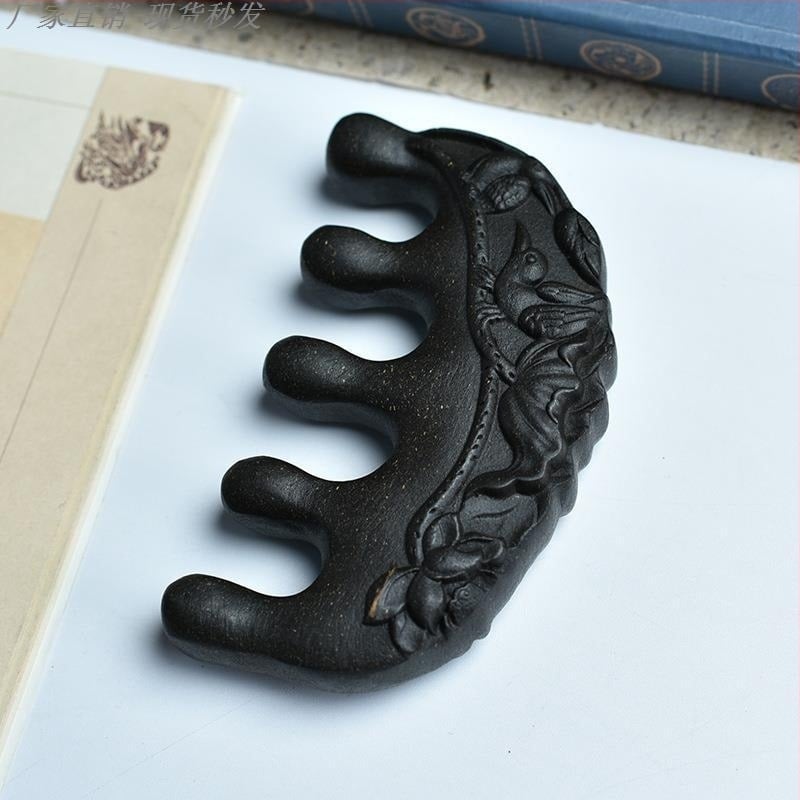 Дървен гребен за растеж на косата с масаж на скалпа, ароматизиран Polygonum multiflorum, против косопад