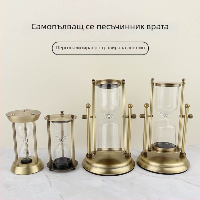 DIY самопопълващ се пясъчен часовник‑таймер, метално покритие, модерен минималистичен стил