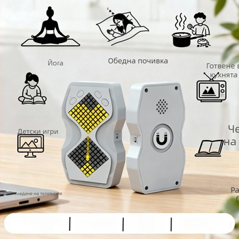 Нощна лампа с безкрайно регулиране на яркостта и околно осветление; вградена батерия, ABS абажур