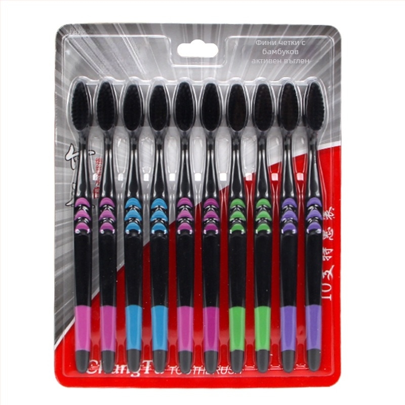 Chaha Bamboo Charcoal Toothbrush за възрастни – многоразов ръчен модел