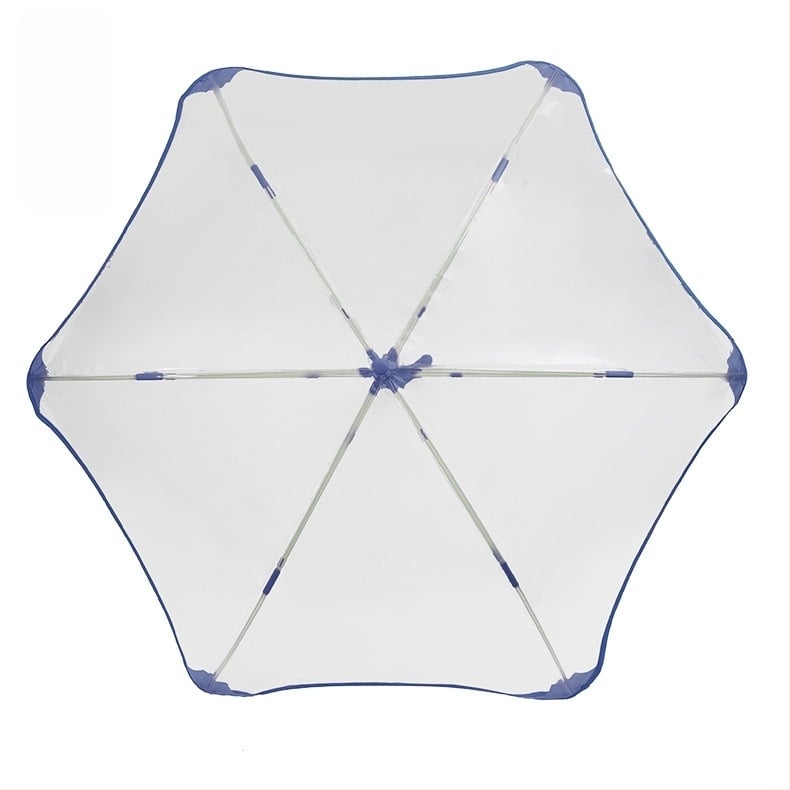 Детски автоматичен чадър с 6 ребра, фибърен каркас и прозрачен POE покрив