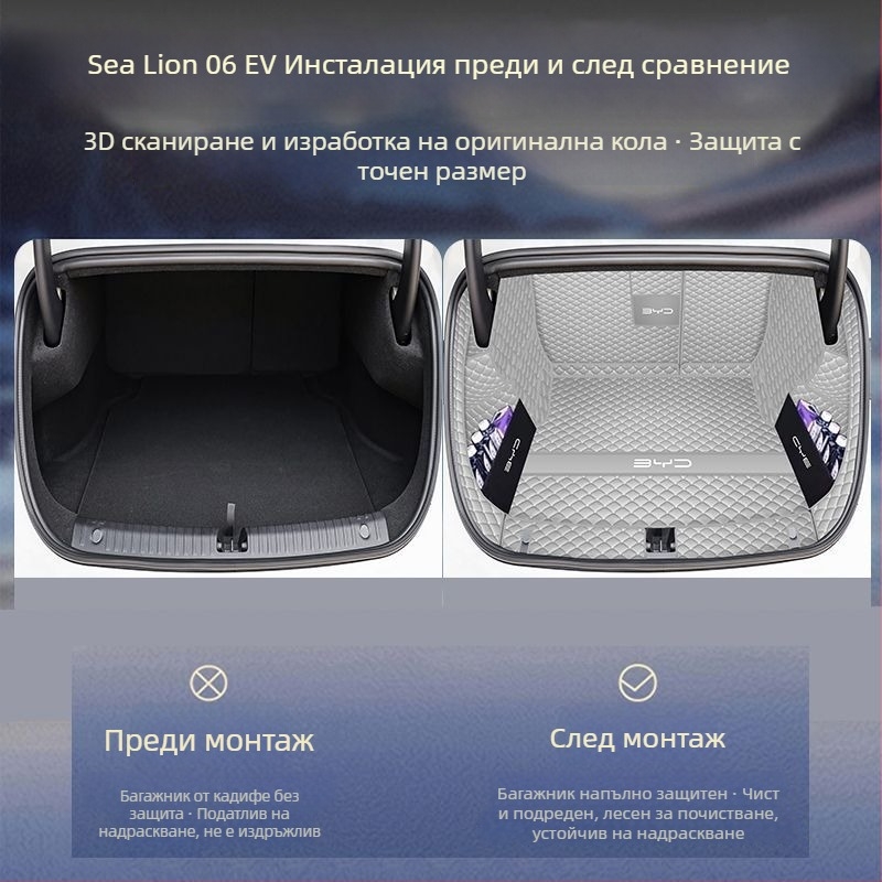 BYD Seal 06EV подложка за багажник, мат за задния товарен отсек, аксесоари за интериор на автомобила, издръжлива
