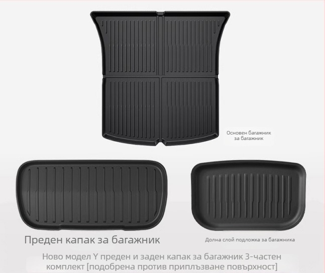 Tesla Model Y3 интегрирана подложка за багажник, материал TPE, персонализиране налично, код 007, специални подложки за крака