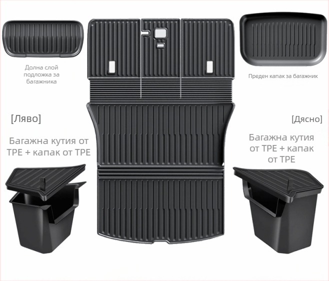 Tesla Model Y3 интегрирана подложка за багажник, материал TPE, персонализиране налично, код 007, специални подложки за крака