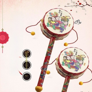 Ръчен дрънкалков барабан - пластмасов, универсален модел