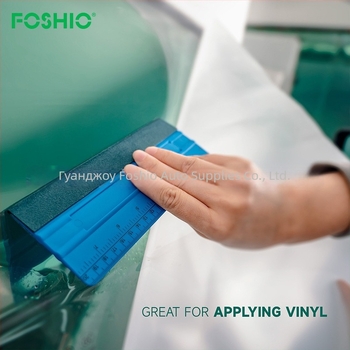 FOSHIO Скребак за автомобилна обвивка и тапети – TPEE, дълга дръжка с измервателна скала