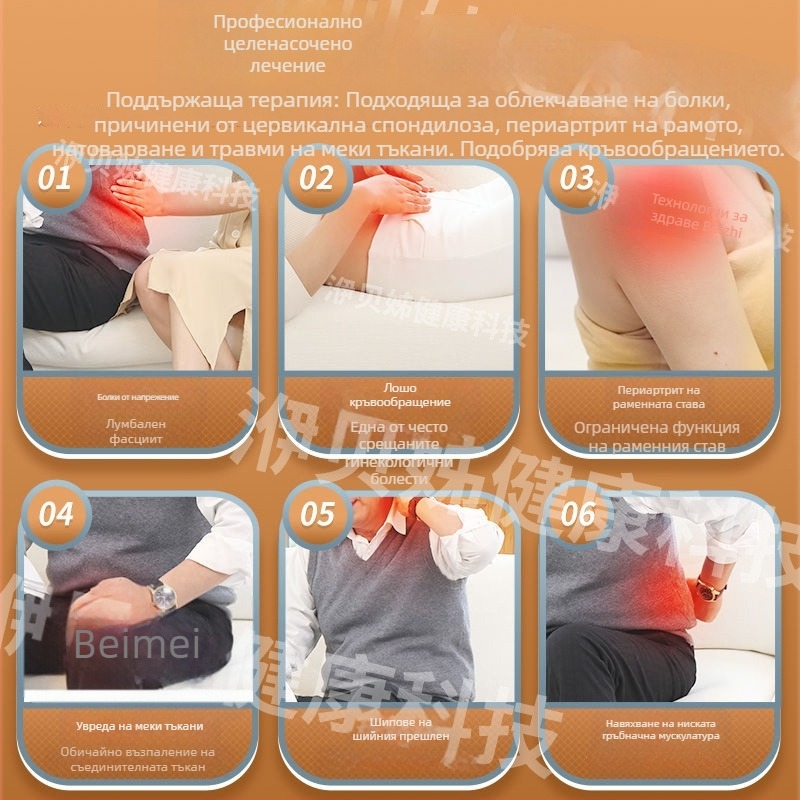 Физиотерапевтичен масажер с електрически импулси, средна честота, мултифункционален за шия, талия, ханш и крака, цялото тяло; презареждаем, USB, модел HZKJ-908, тегло 300 g