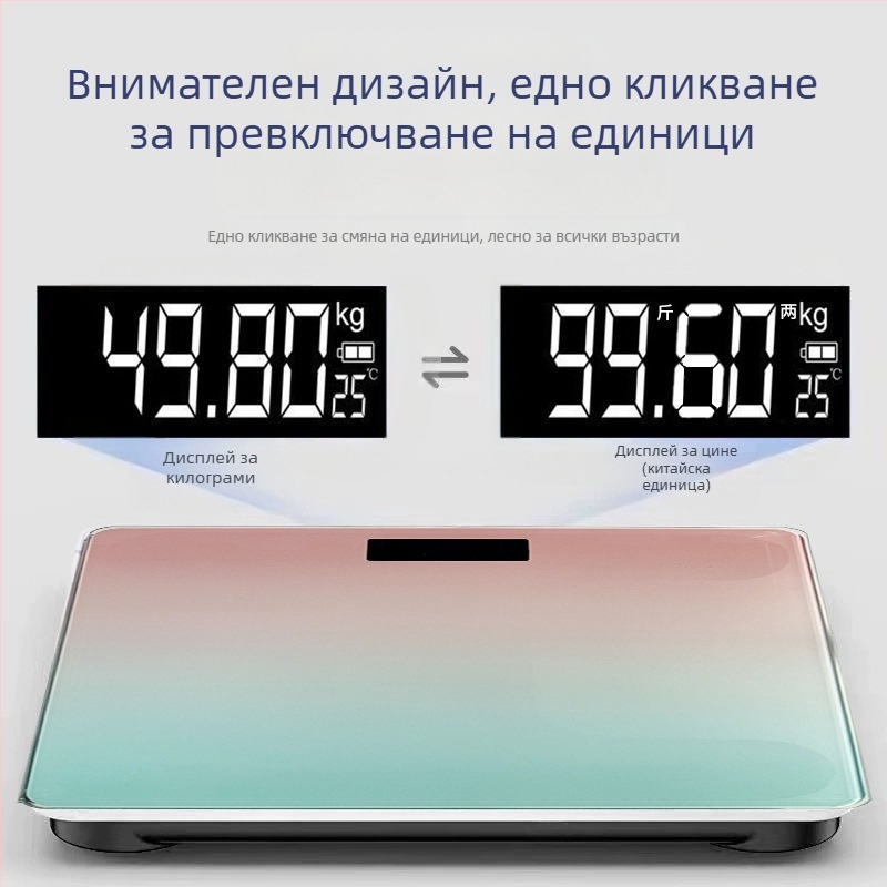 Везна за тегло – високопрецизна електронна везна за домашна употреба, капацитет 180 kg, презареждаща се, прост дизайн