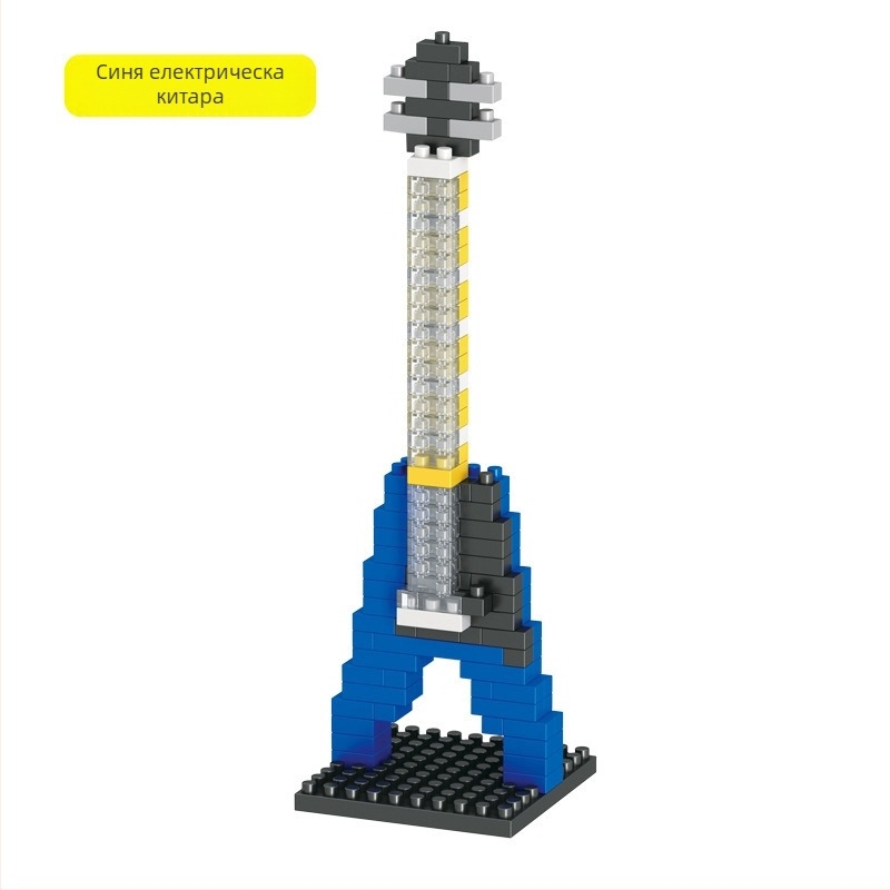 Конструктор за зидани блокове, съвместим с Lego, музикална тематика (пиано, китара), DIY сглобяване, ABS пластмаса, 100–200 части, за деца 7–14 г