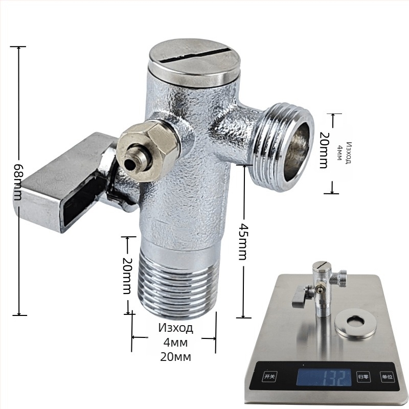 Ъглов клапан за тоалетна от 304 неръждаема стомана, висок поток, модел 4 или 6 точки, работно налягане 1 MPa, монтаж спирален