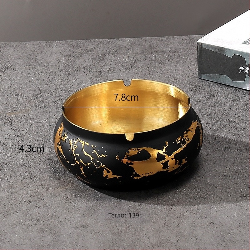 Латунен пепелник със склад за съхранение, настолен декор в китайски стил, антипадане, персонализирано лого