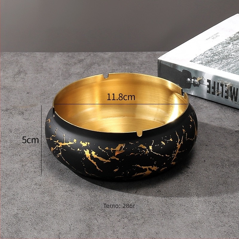 Латунен пепелник със склад за съхранение, настолен декор в китайски стил, антипадане, персонализирано лого