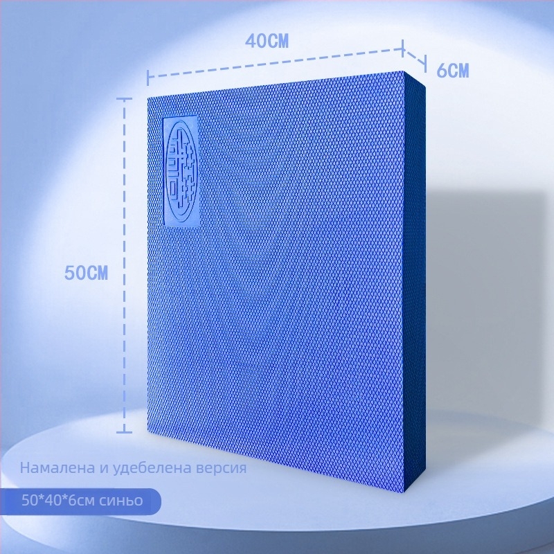 Йога мат Pu Lai – TPE, дебелина 6 мм, шарка plaid, подплънка за баланс и анти-слип