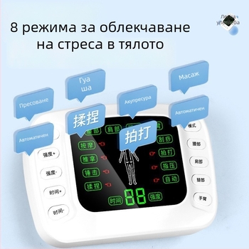 Jiarui Jr-328 Преносим ръчен EMS масажор - USB захранване, за шия, гръб, талия, ханш и крака