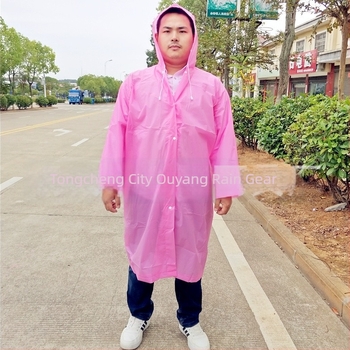 За възрастни EVA дъждобран‑пончо, дебел плат 0,1 мм, водоустойчиво PE лепило, персонализирано лого, походно дъждовно облекло