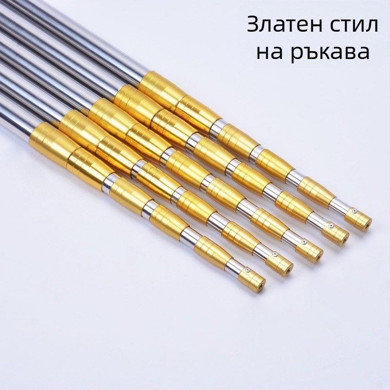 Телескопична пръчка за мрежа от неръждаема стомана с калъф за височинно събиране на плодове, 3-секционна разтегателна конструкция