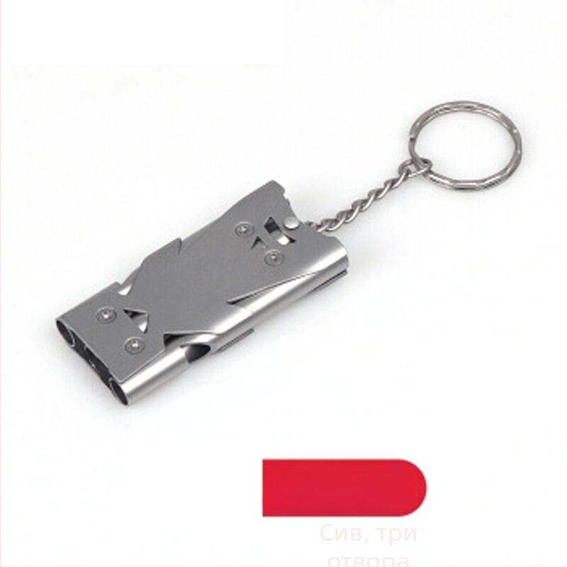 Тритръбна свирка за оцеляване от неръждаема стомана, с висока децибелност и персонализирано лого