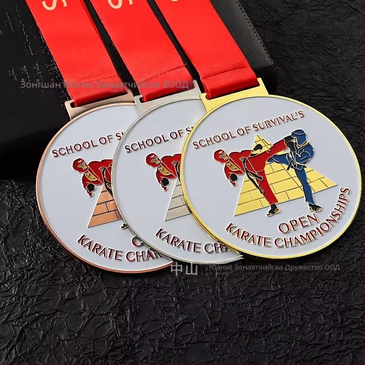 Медал-плакета от цинкова сплав, персонализируема с лого, за джудо, кунг фу, карате и таекуондо