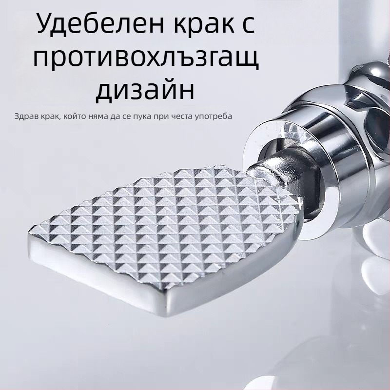 Клапан за промиване с педал за тоалетна, модел 90° ъглов педален клапан, време на промиване 3–8 сек, диаметър на изхода 1 инч, водно налягане 0.1–1.0 MPa