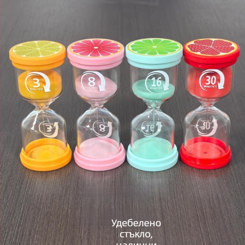 Пясъчен часовник с дизайн плодово макарон, ръчно духано стъкло от боросиликат, марка YIECGY, пасторален стил