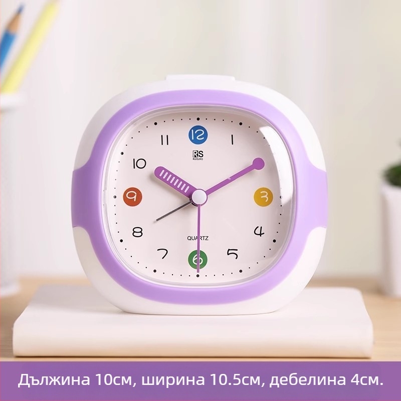 Събудилник за ученици – тих, прост, аналогов дисплей, захранван от суха батерия, пластмасов корпус