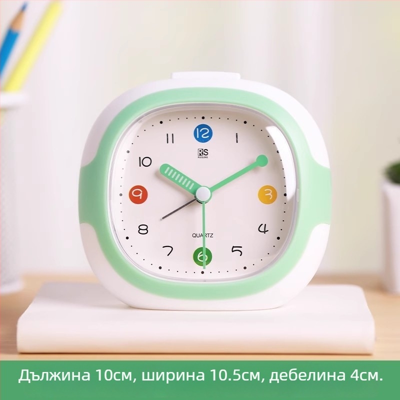 Събудилник за ученици – тих, прост, аналогов дисплей, захранван от суха батерия, пластмасов корпус